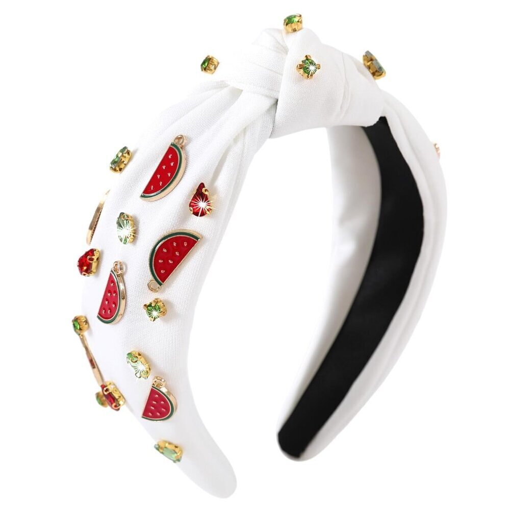 Watermelon Headband Crystal Rhinestones Summer Fruit Hair Accessory for Women